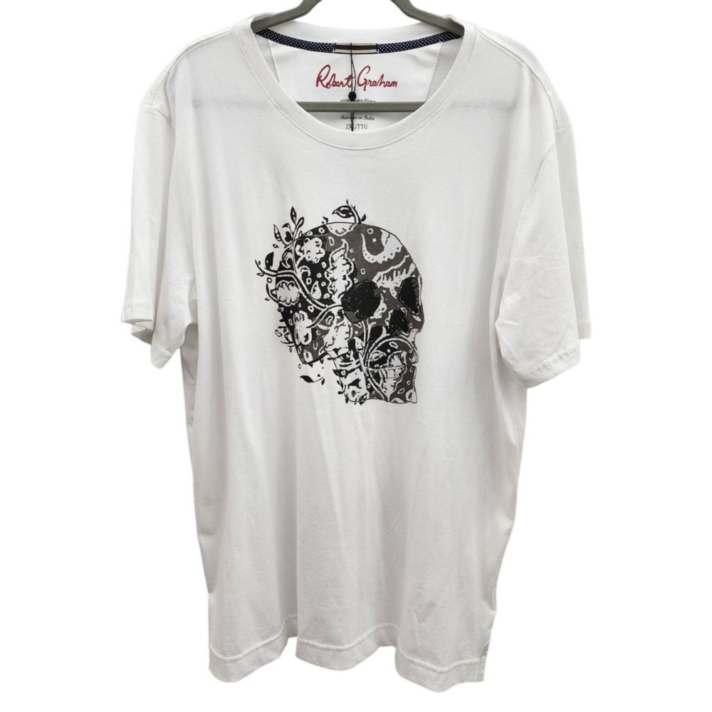 Robert Graham NWT Skull Shirt White Cotton Tshirt Summer XXL 2XL